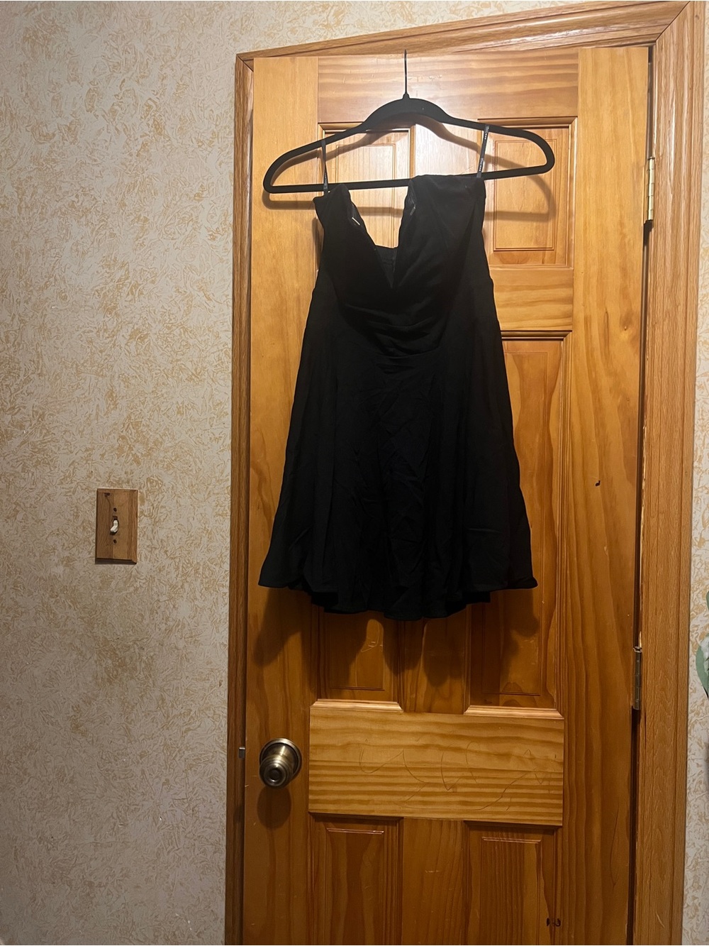 Black Sleeveless V-Neck Skater Dress